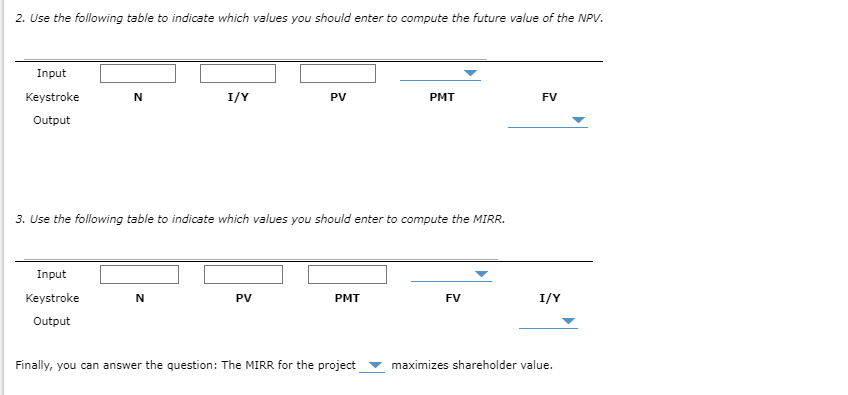 WACC = 12% and the following cash flows: 0 1 2 3
