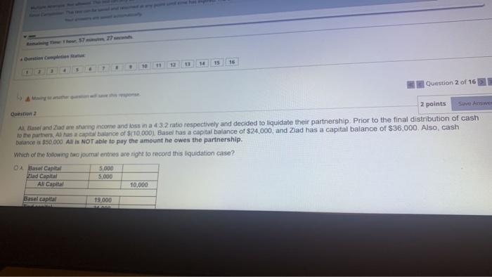 FA The wes Remaining Time 1 hour, 57 mm 27 s Question