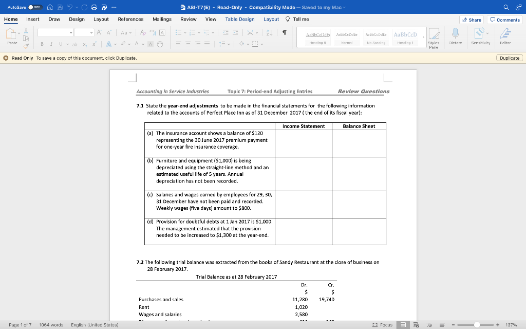 AutoSave OFF A ASI-T7(E)- Read-Only - Compatibility Mode - Saved to my