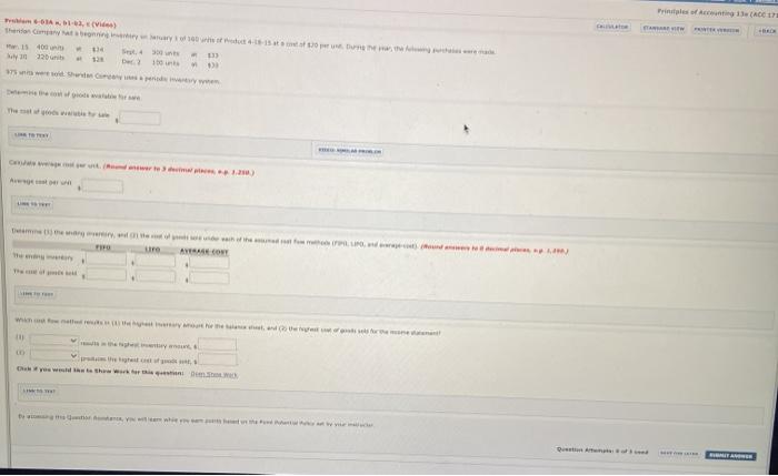 Problem 603A, 1-3, (Vides) Sheridan Company hat a beginning inventory January 3