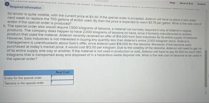 is evaluating a special order it has received for a ceramic fixture