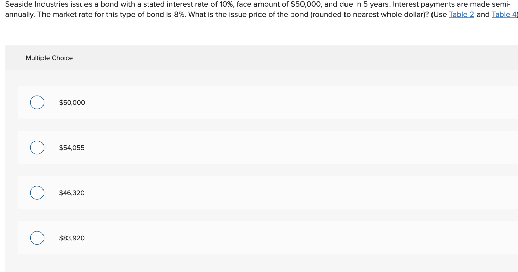 Seaside Industries issues a bond with a stated interest rate of 10%,