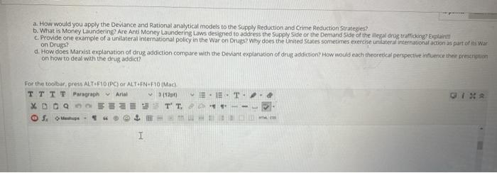 a. How would you apply the Deviance and Rational analytical models to