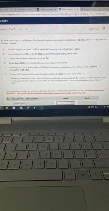 Company has the following balances in selected accounts on December 31, 2022.