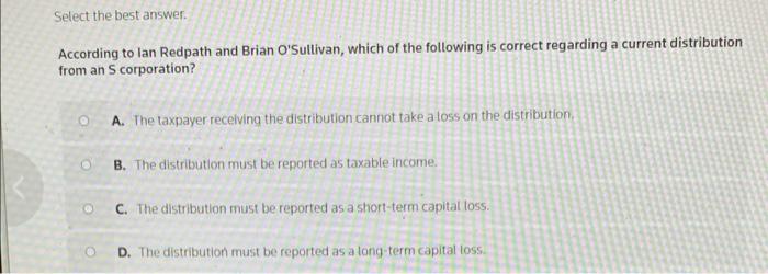 Select the best answer. According to lan Redpath and Brian O'Sullivan, which