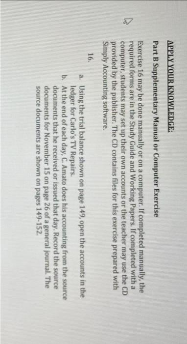 ledger for Carlo's TV Repairs. b. At the end of each day,