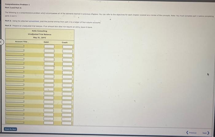 Comprehensive Problem 1 Part 2 and Part 3 The following is a