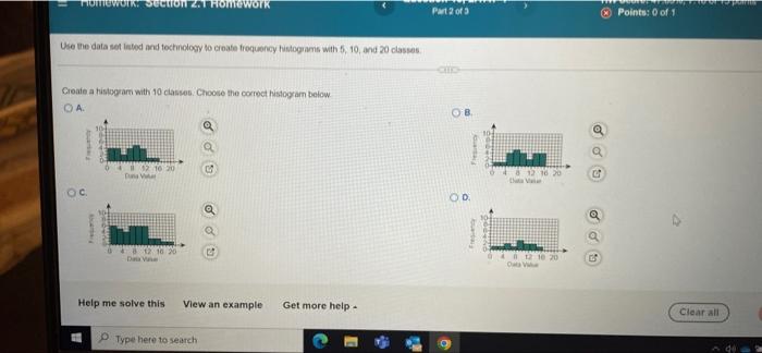work: Section 2.1 HomewOTK Use the data set listed and technology to