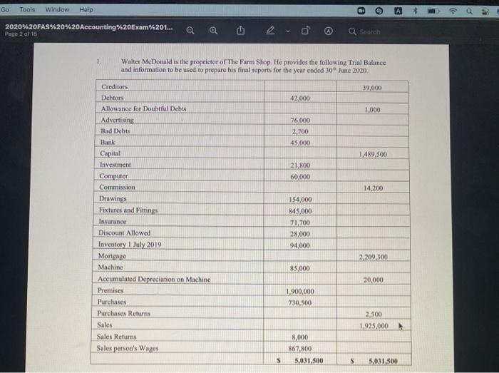 Go Tools Window Help e 8 Q Search A Walter McDonald is