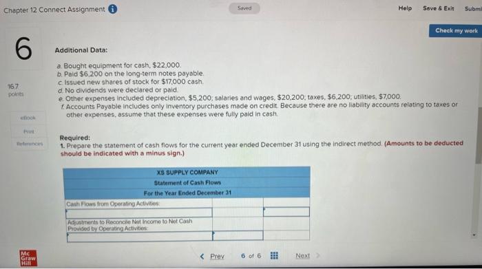XS Supply Company is developing its annual financial statements at December 31.