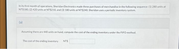 include the following purchases. Date Number of Units Unit Price May 7