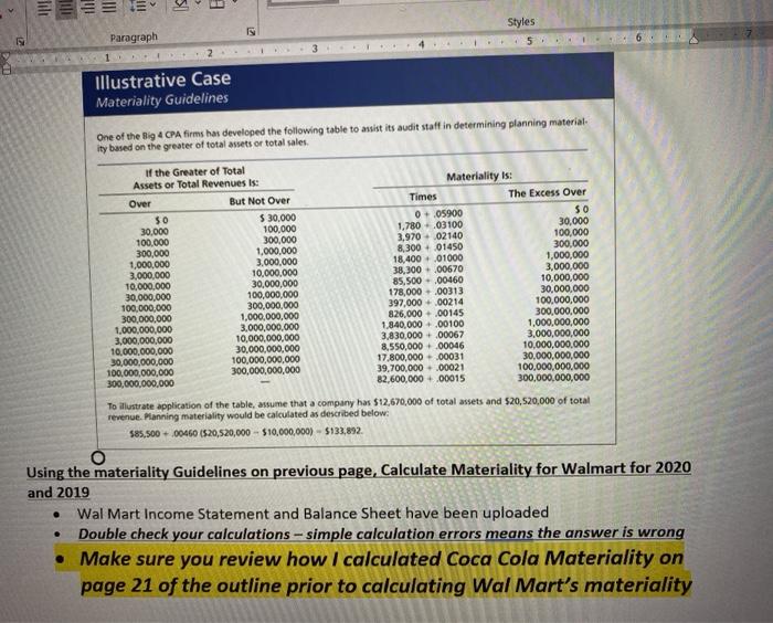 E lilt == Paragraph 2. Illustrative Case Materiality Guidelines Styles + 5