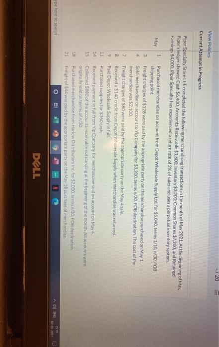 View Policies !!! Current Attempt in Progress Piper Specialty Store Ltd. completed