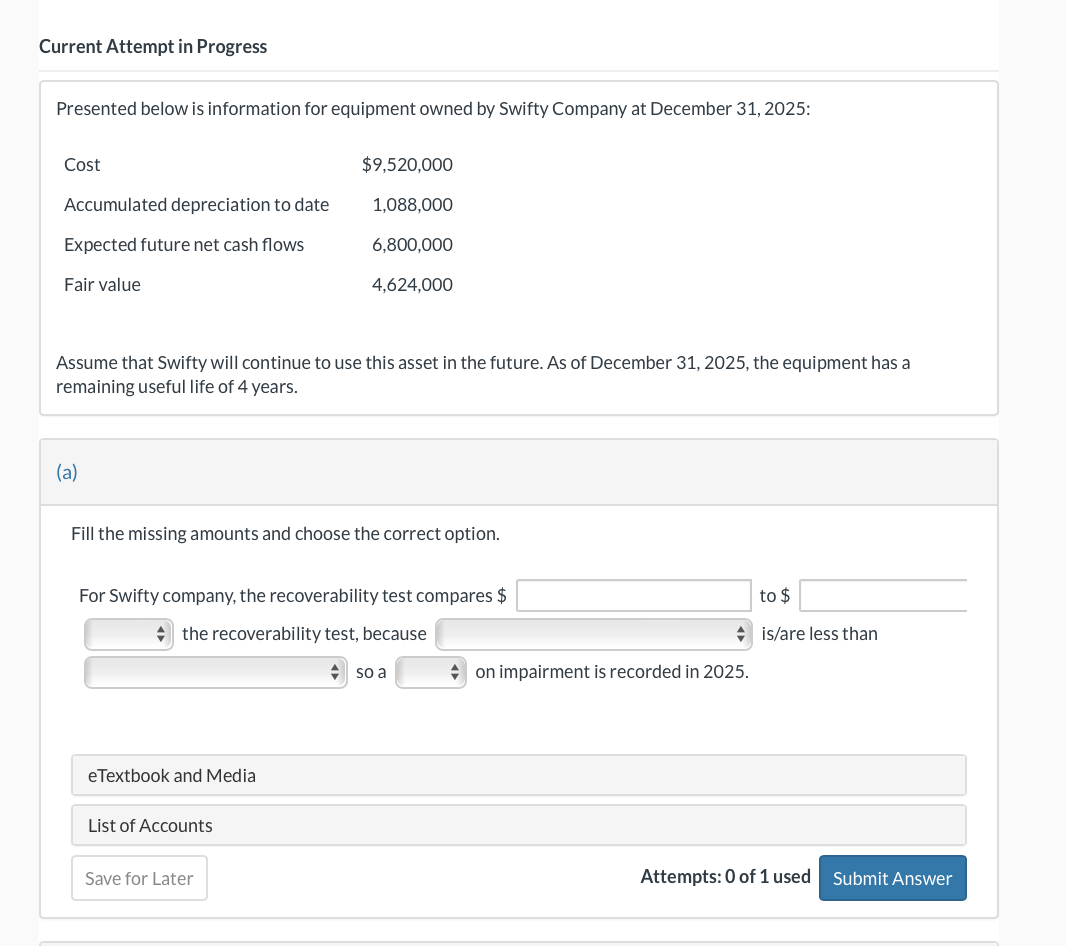 Current Attempt in Progress Presented below is information for equipment owned by