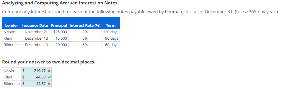Analyzing and Computing Accrued Interest on Notes Compute any interest accrued for