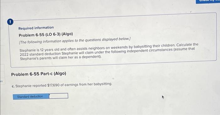 to the questions displayed below.] Stephanie is 12 years old and often