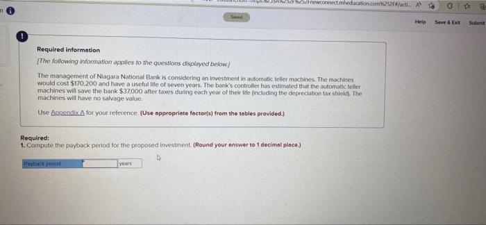 Required information 50.3%252Fnewconnect.mheducation.com%252F#/acti.. A Saved Help Save & Exit Submit [The following