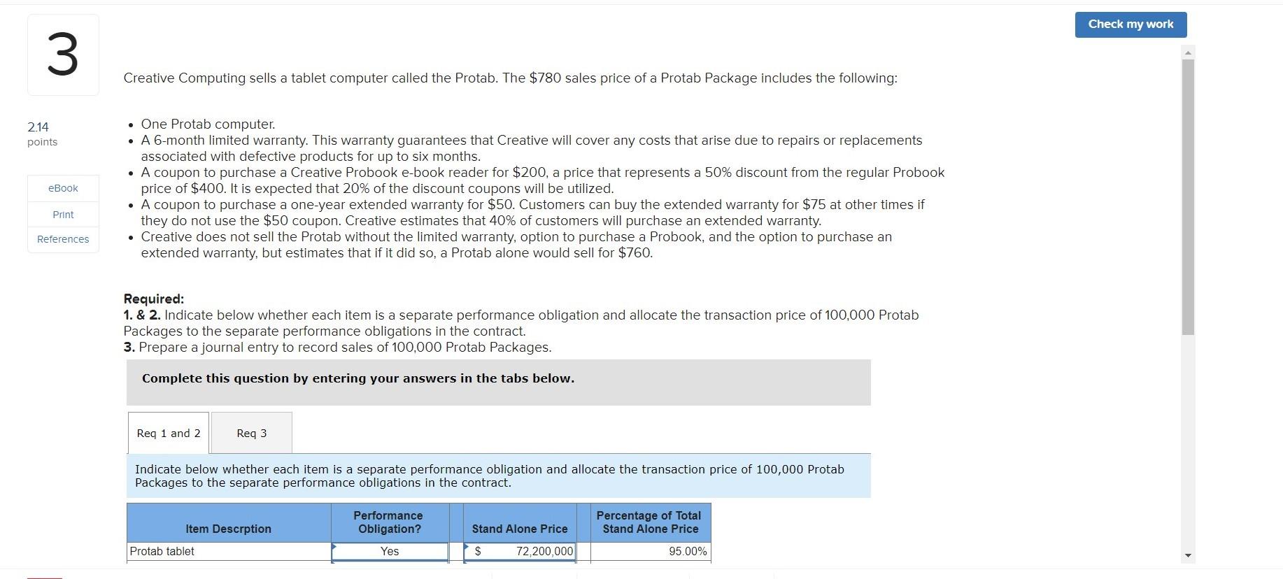 3 2.14 points eBook Print References Creative Computing sells a tablet computer