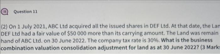 the issued shares in DEF Ltd. At that date, the inventory of