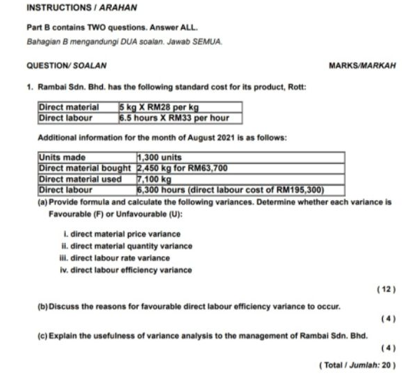 INSTRUCTIONS / ARAHAN Part B contains TWO questions. Answer ALL. Bahagian B