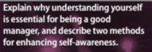 Explain why understanding yourself is essential for being a good manager, and