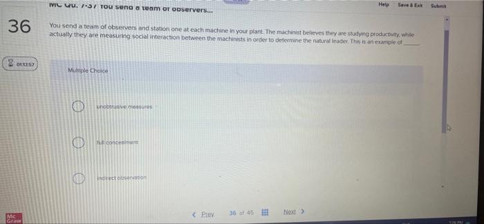 Help Save & Exit Submit MC Qu. 7-3/ Tou seno a team