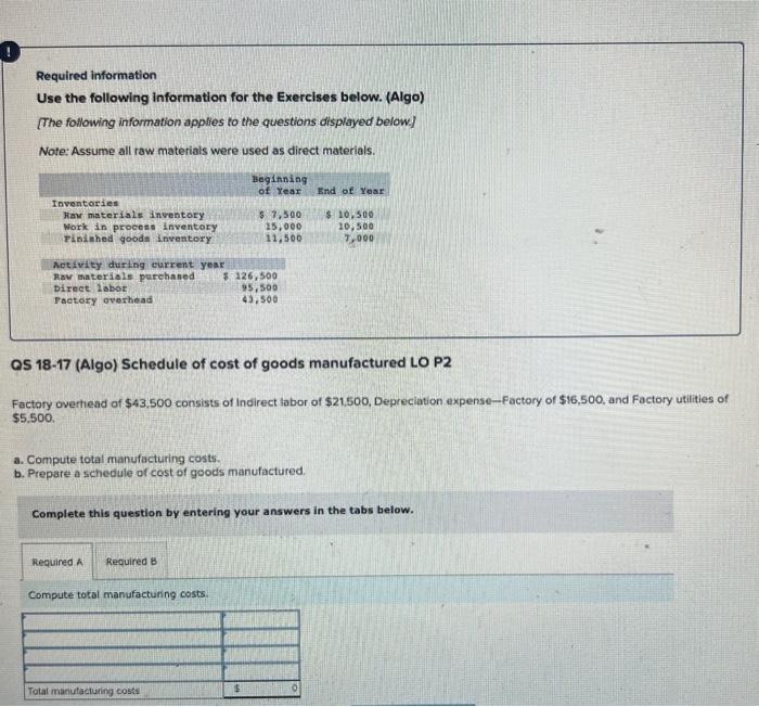 applies to the questions displayed below.] Note: Assume all raw materials were