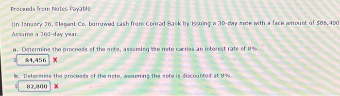Proceeds from Notes Payable On January 26, Elegant Co. borrowed cash from