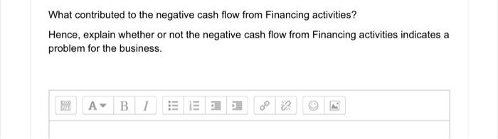 What contributed to the negative cash flow from Financing activities? Hence, explain