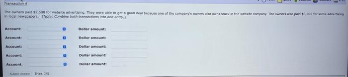 in this folder. For each transaction, indicate the accounts for The Wire