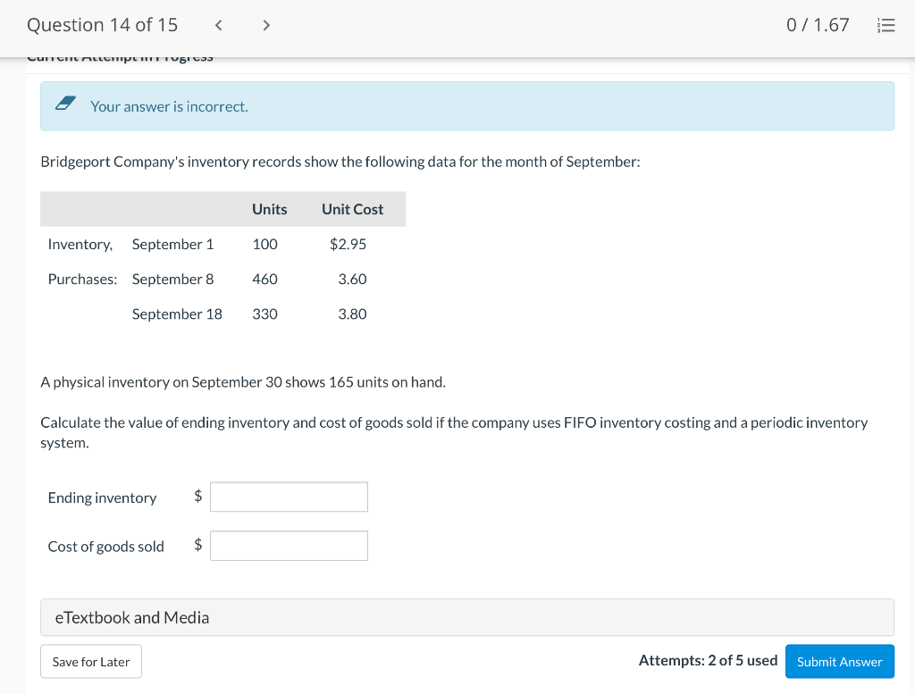 Question 14 of 15 < > Current Attempt mit 19 Your answer