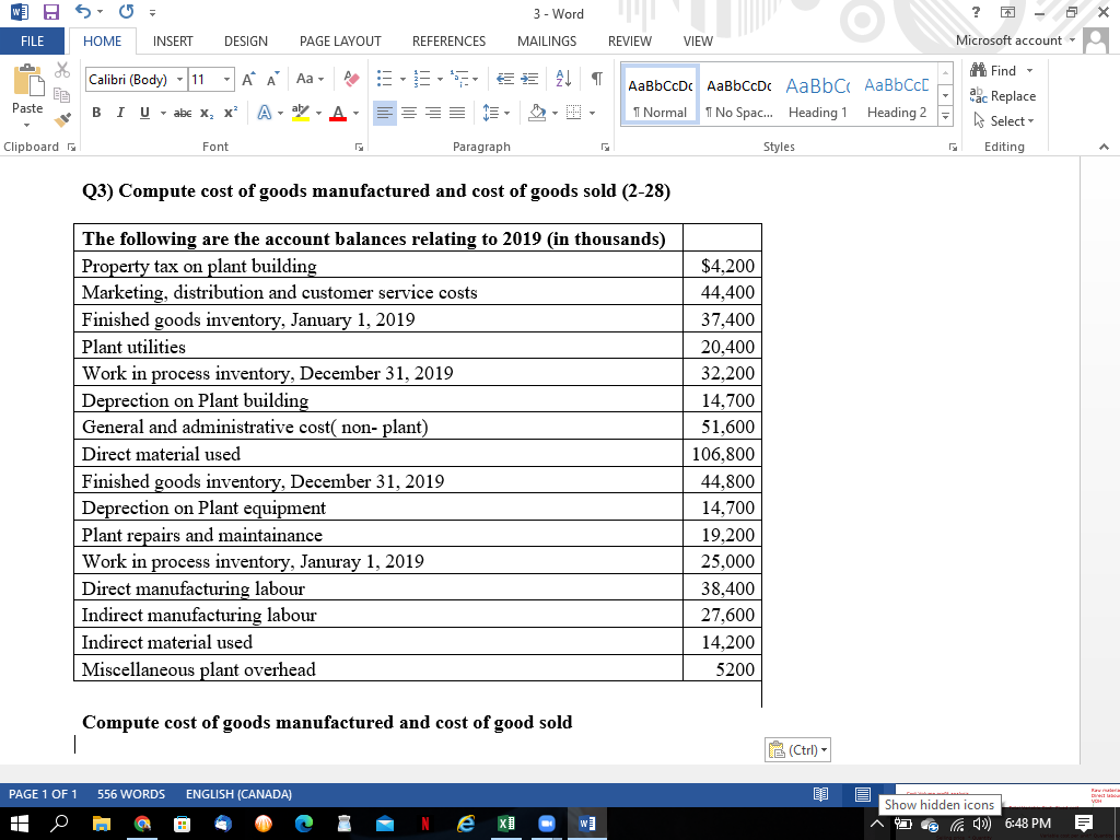 FILE 0 HOME INSERT DESIGN PAGE LAYOUT REFERENCES Calibri (Body) 11 '