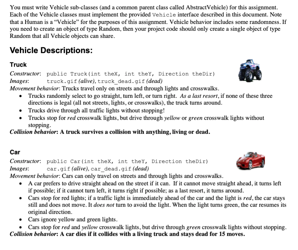 The program is a simulator of city streets, traffic lights, and vehicles.