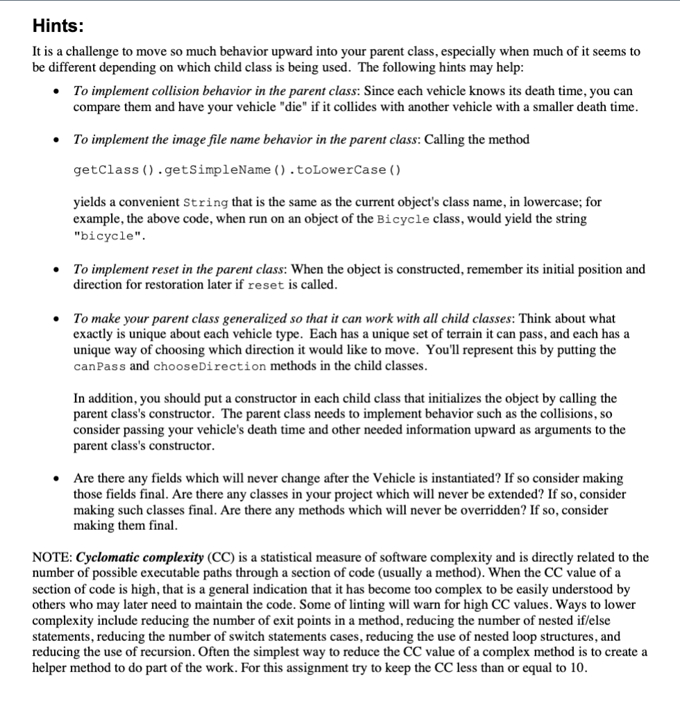 time and to reset the vehicles to their initial layout. Each time