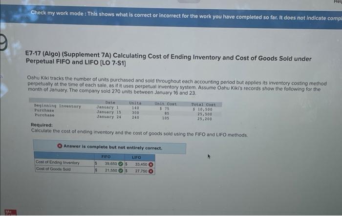 Mc Help Check my work mode: This shows what is correct or