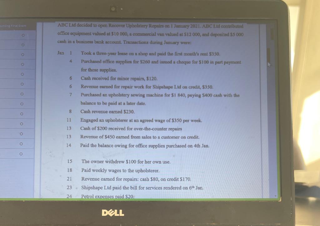 2222222 Engaged an upholsterer at an agreed wage of $350 per week.