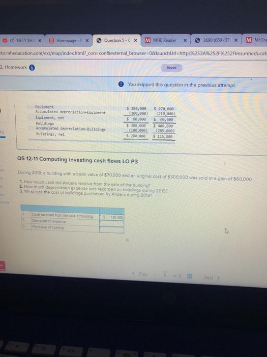 previous attempt Required information. Use the following information for the Quick Study