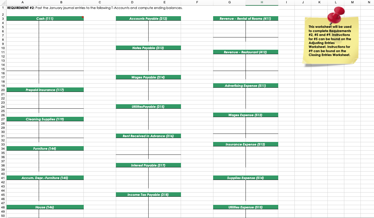 worksheet link to complete the corresponding Requirement or the Project Instructions button