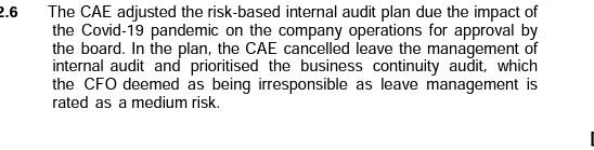 and Standards), whether each of the unrelated scenarios below (2.2.1 to 2.2.6)