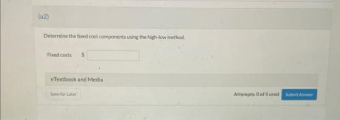 Sandhill Industries has collected the following monthly expense data for use in