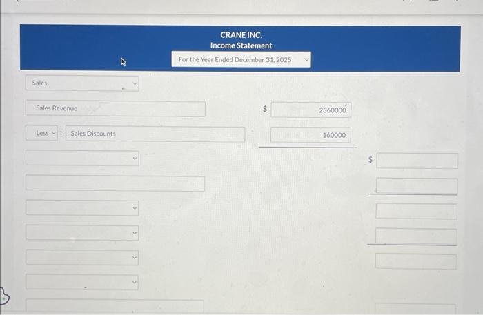 December 31, 2025, Crane Inc. reported the following condensed data. Operating expenses