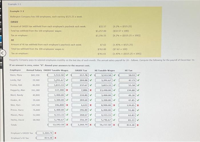 Example 3-1 Example 3-21 Wallington Company has 100 employees, each earning $525.25
