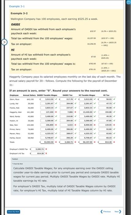 a week. OASDI Amount of OASDI tax withheld from each employee's paycheck