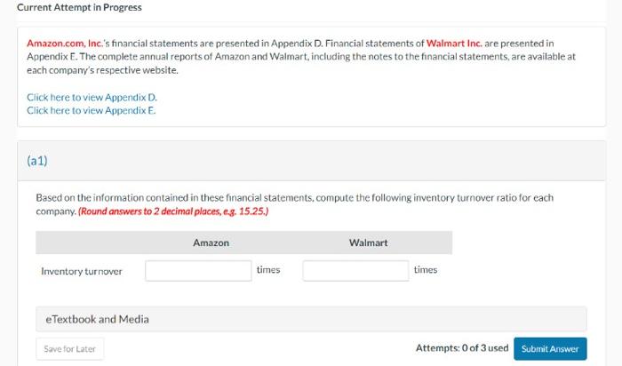 Current Attempt in Progress Amazon.com, Inc.'s financial statements are presented in Appendix