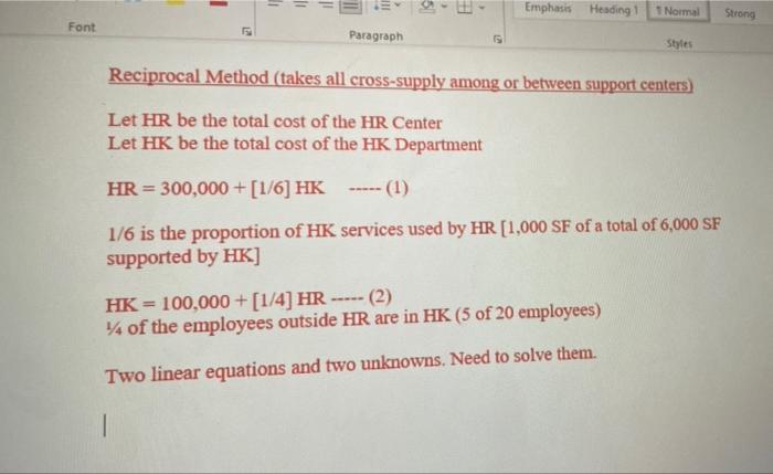 Font 1 Emphasis Heading 1 Normal Strong Paragraph Styles Reciprocal Method (takes