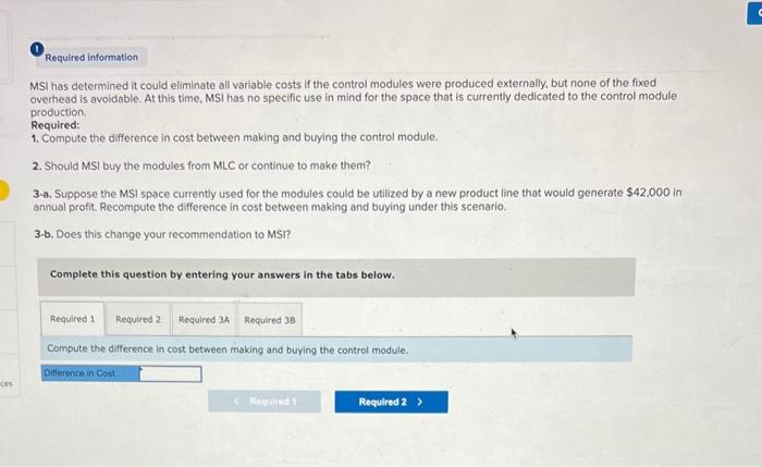 displayed below.] Morning Sky, Incorporated (MSI), manufactures and sells computer games. The