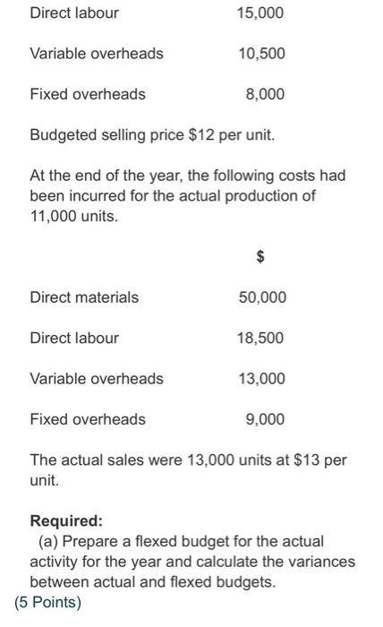 year 20X9: Sales Production 9,000 units 9,000 units $ Direct materials 40,000