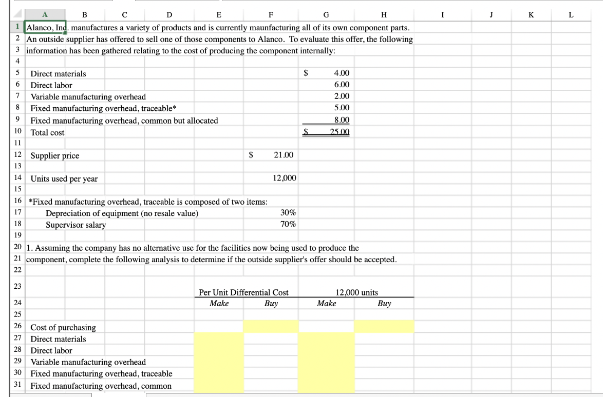 B D E F G H 1 Alanco, Inc. manufactures a variety