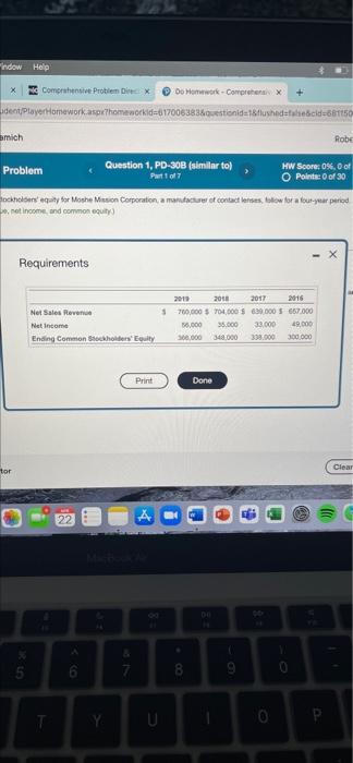 ch oblem Question 1, PD-30B (similar to) Part 1 of 7 HW