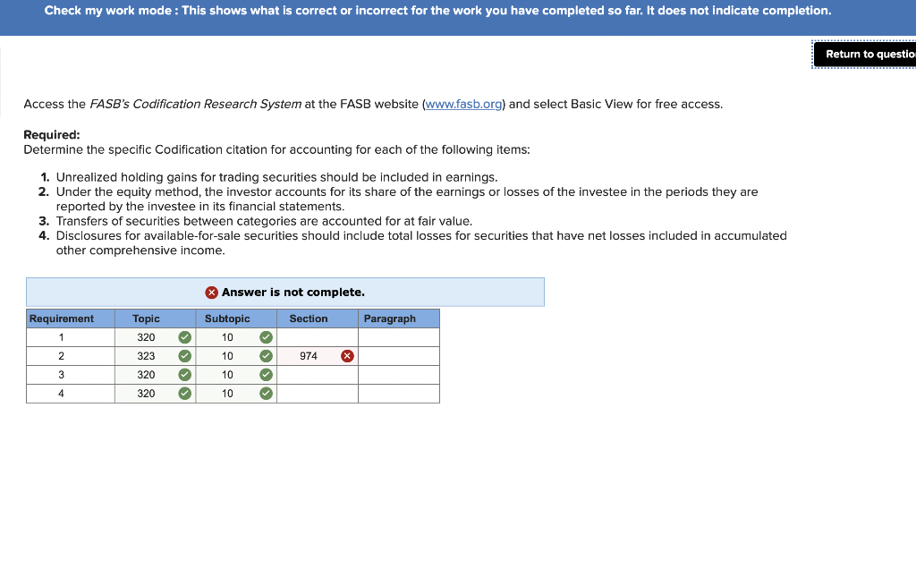 Check my work mode: This shows what is correct or incorrect for